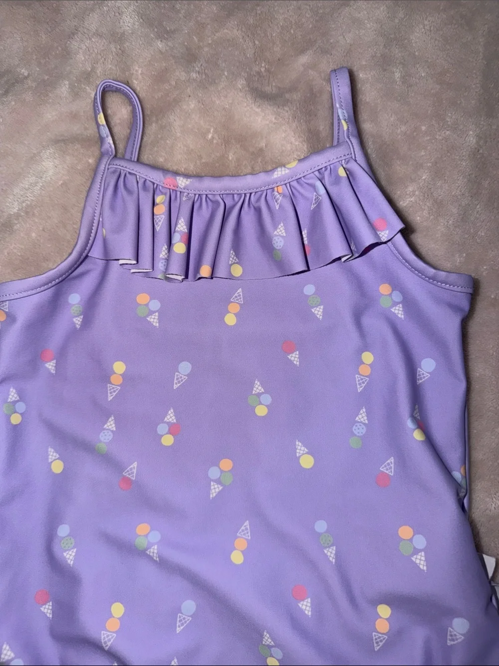 GAP Purple Kids One-Piece Swimsuit with Pastel Ice Cream Print